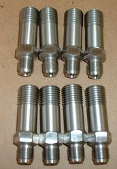 Chevy / GMC 6.5L Mechanical Injection Pump Line Adapters; Used to adapt from a mechanical pump to electronic pump injector lines